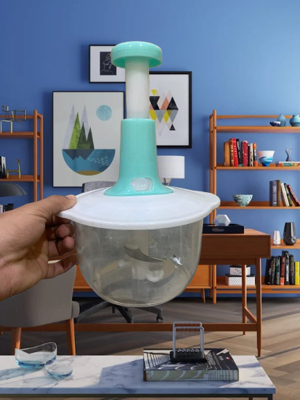 1Manual Handheld Food Chopper - Multi-Purpose Mincer & Blender for Onion, Garlic, Meat & More