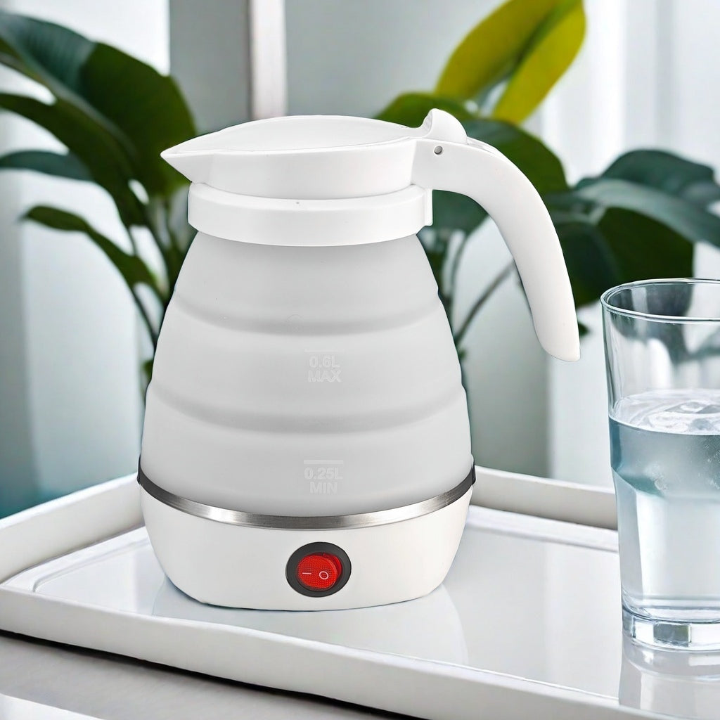 600ML Portable Hotel Water Heater Quick Boiling Water Grade Automatic Power Off Travel Foldable Silicone Electric Kettle