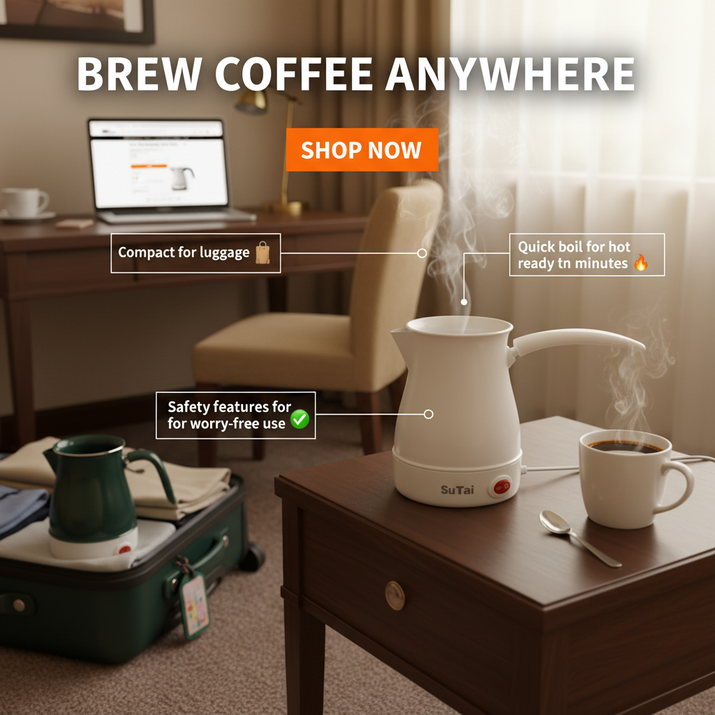 0.6L Fast Heating Travel Kettle