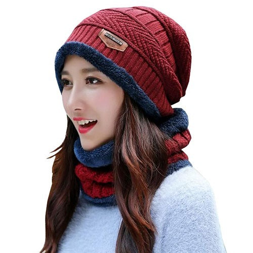 Wool Cap With Neck Warmer | Beanie And Scarf Set With Fleece Mask | Winter Thermal Wool Cap For Men And Women