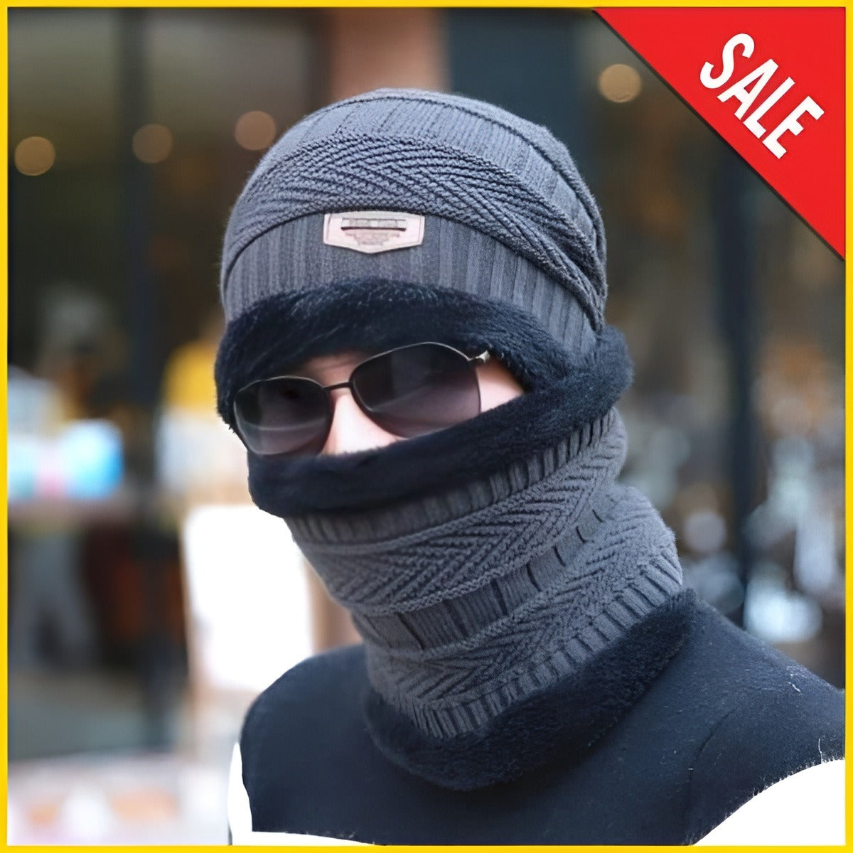Wool Cap With Neck Warmer | Beanie And Scarf Set With Fleece Mask | Winter Thermal Wool Cap For Men And Women
